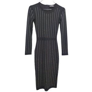 Club L Womens Midi Dress 2 US Black Allover Rhinestone Party Cocktail Whimsygoth